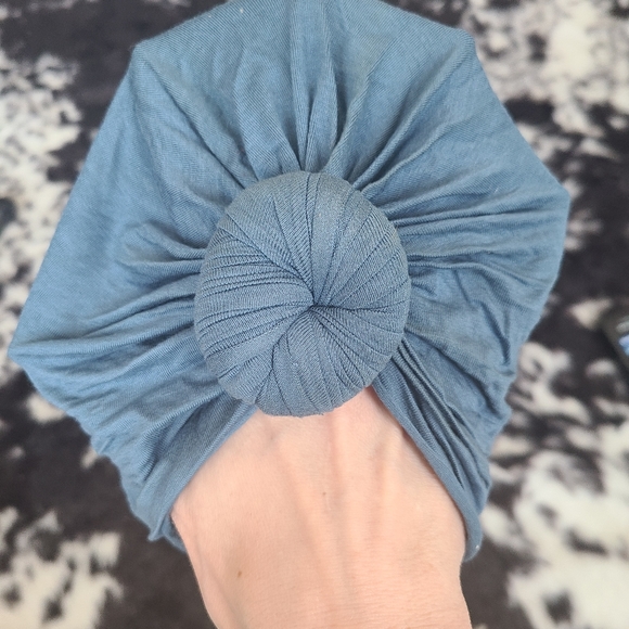 Top Knot Baby Head Wrap Turban - M - Turkish Blue - Picture 4 of 10